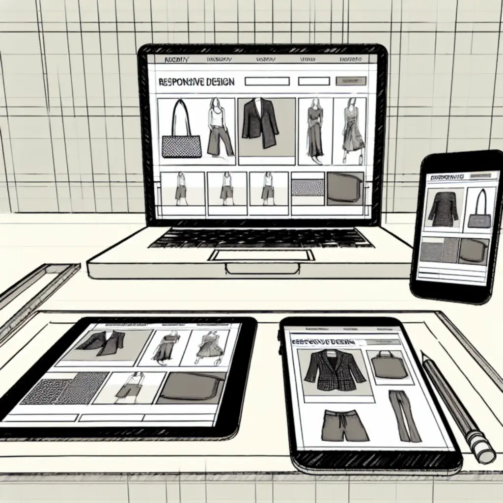 Responsywny sklep modowy Fashionweario wyświetlany na różnych urządzeniach